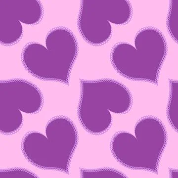 Hearts made of fabric, patchwork sewing. Design element - love, valentine, pa Stock Illustration