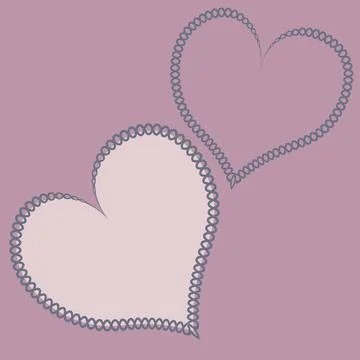 Hearts made of fabric, patchwork sewing. Design element - love, valentine, pa Stock Illustration