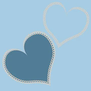 Hearts made of fabric, patchwork sewing. Design element - love, valentine, pa Stock Illustration