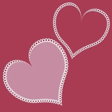 Hearts made of fabric, patchwork sewing. Design element - love, valentine, pa Stock Illustration