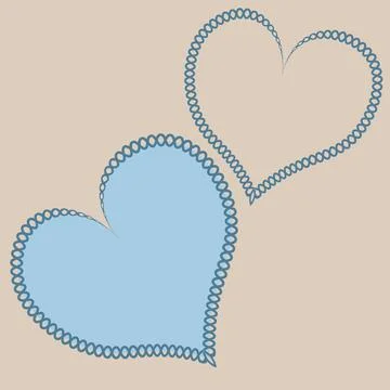 Hearts made of fabric, patchwork sewing. Design element - love, valentine, pa Stock Illustration