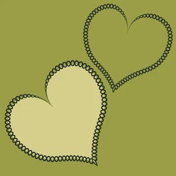 Hearts made of fabric, patchwork sewing. Design element - love, valentine, pa Stock Illustration