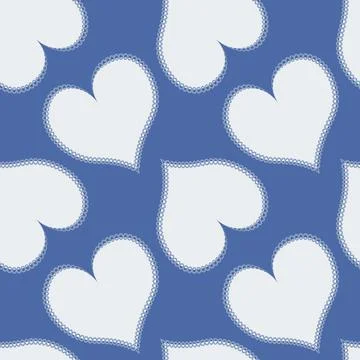 Hearts made of fabric, patchwork sewing. Design element - love, valentine, pa Stock Illustration