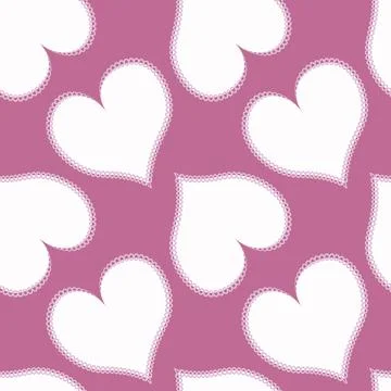 Hearts made of fabric, patchwork sewing. Design element - love, valentine, pa Stock Illustration