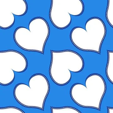 Hearts made of fabric, patchwork sewing. Design element - love, valentine, pa Stock Illustration