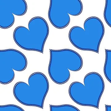 Hearts made of fabric, patchwork sewing. Design element - love, valentine, pa Stock Illustration