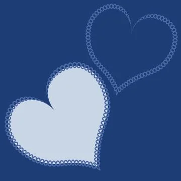 Hearts made of fabric, patchwork sewing. Design element - love, valentine, pa Stock Illustration