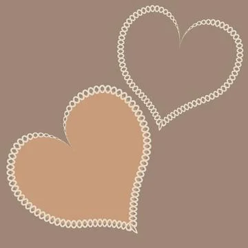 Hearts made of fabric, patchwork sewing. Design element - love, valentine, pa 스톡 일러스트