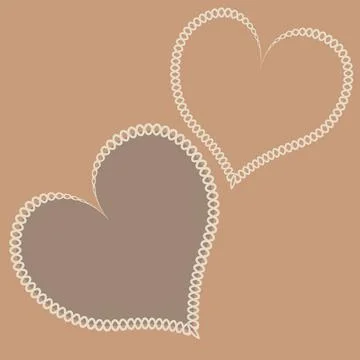 Hearts made of fabric, patchwork sewing. Design element - love, valentine, pa Stock Illustration