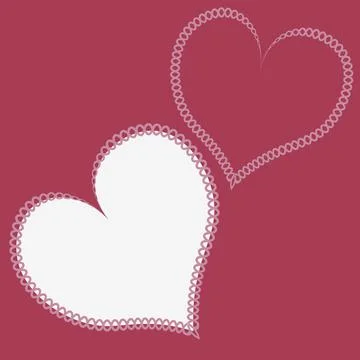 Hearts made of fabric, patchwork sewing. Design element - love, valentine, pa Stock Illustration