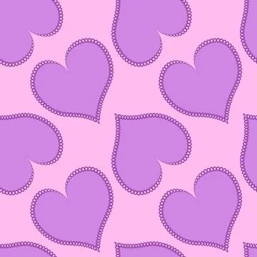 Hearts made of fabric, patchwork sewing. Design element - love, valentine, pa Stock Illustration