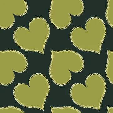 Hearts made of fabric, patchwork sewing. Design element - love, valentine, pa Stock Illustration
