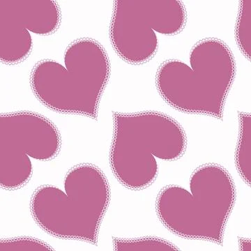Hearts made of fabric, patchwork sewing. Design element - love, valentine, pa Stock Illustration