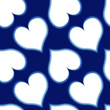Hearts made of fabric, patchwork sewing. Design element - love, valentine, pa Illustrazione stock