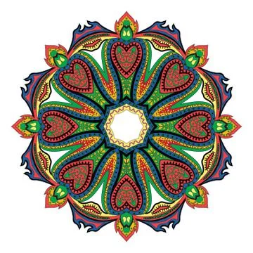 Hearts Mandala Stock Illustration