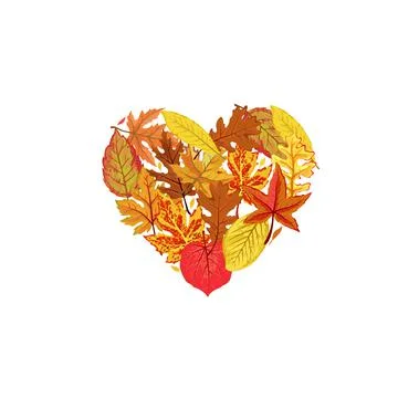 Hearts mosaic icon constructed for fall season Stock Illustration