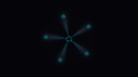 Hearts move in a circular pattern against a dark background Stock Footage 338318221