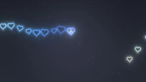 Hearts move in a pattern on a dark background with sparkles Stock Footage 339327449