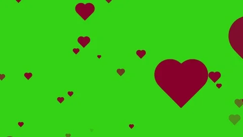 Hearts moving on green screen. Stock Footage 125017523
