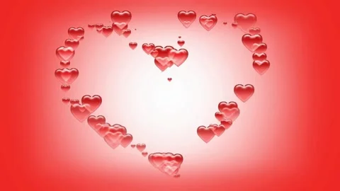 Hearts Moving in Heart-Shaped Path 스톡 동영상 301409324