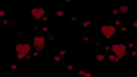 Hearts moving or floating on black screen. Stock Footage 125017465