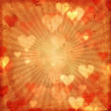 Hearts on old paper Stock Illustration