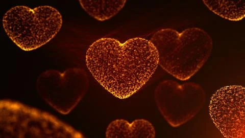 Hearts orange Stock Illustration