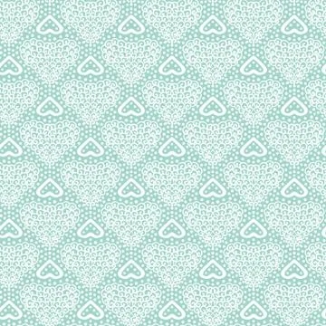 Hearts ornamental seamless vector pattern in light colors Stock Illustration