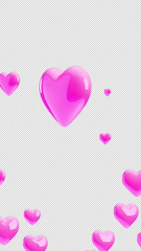Hearts Overlay Vertical Stock Footage 264755718