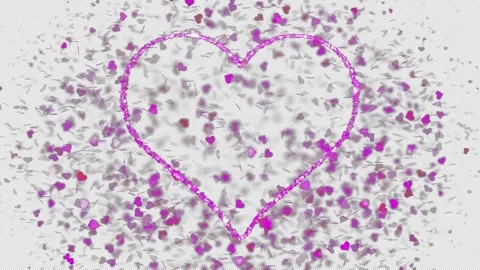 Hearts particles 01-alpha Stock Footage 263036215