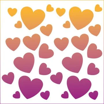 Hearts pattern background rainbow lines Stock Illustration