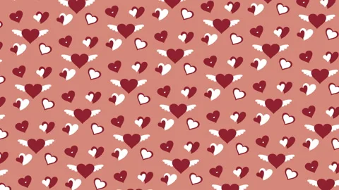 Hearts pattern background, Valentine's Day Stock Footage 124408300