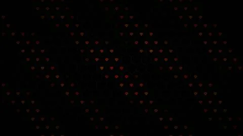Hearts pattern on black background during evening hours Stock Illustration