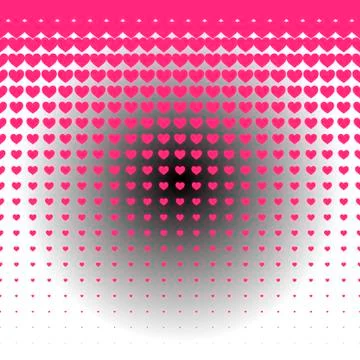 Hearts pattern embossed background Illustrazione stock