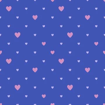Hearts pattern. Endless ornament with hearts on a neon blue background. Stock Illustration