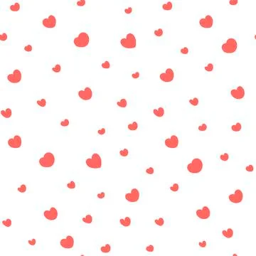 Hearts pattern in hipster style, Vector seamless pattern. Red texture Stock Illustration