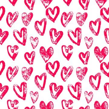 Hearts pattern red icons for Valentine day art Illustrazione stock