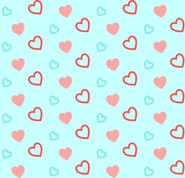 Hearts pattern for Valentine's Day ,vector background. Stock Illustration