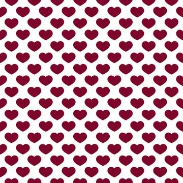 Hearts Pattern on White Background Stock Illustration