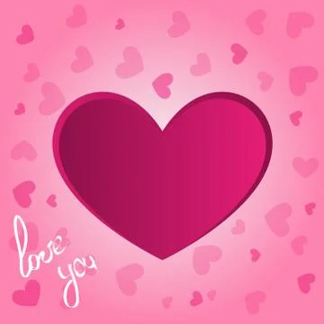 Hearts on pink background Stock Illustration