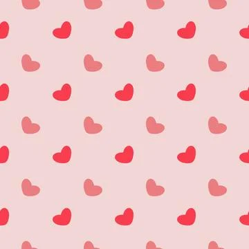 Hearts on a pink background, seamless pattern, vector. イラスト素材