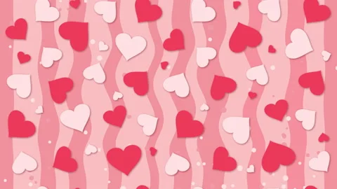 Hearts on the pink background with waves Stock Footage 122571295