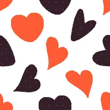 Hearts Pixel Retro Seamless Pattern. Vector seamless dithering pixel style .. Stock Illustration