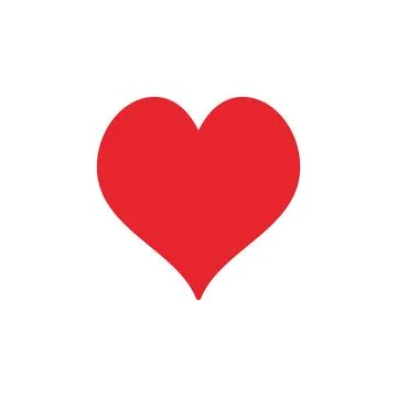 Hearts Playing Card Suit vector concept red solid minimal icon or symbol Stock Illustration