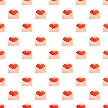 Hearts popping out of envelopes pattern love concept Stock Illustration