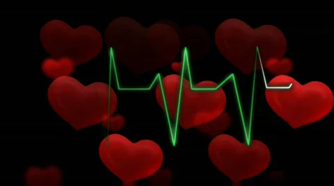 Hearts pulsing audio HD Video stock 796090