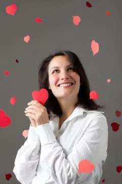 Hearts Rain Stock Photos