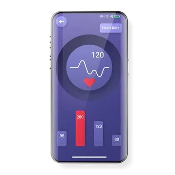 Hearts rate user interface mobile app smartphone Stock Illustration