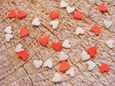 Hearts red and white Stock Photos