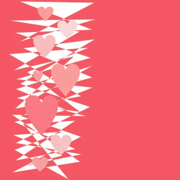 Hearts on a red back Stock Illustration